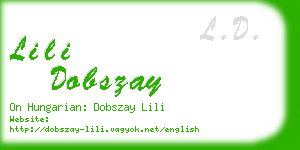 lili dobszay business card